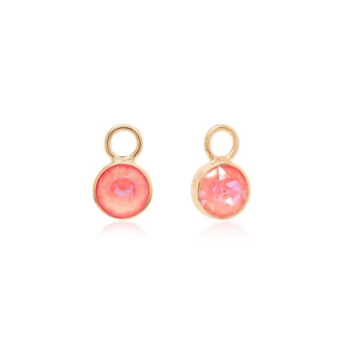 Round Earring Charms Yellow gold-plated Orange Glow