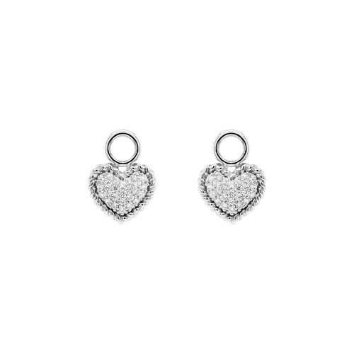 Pave Heart Earring Charms