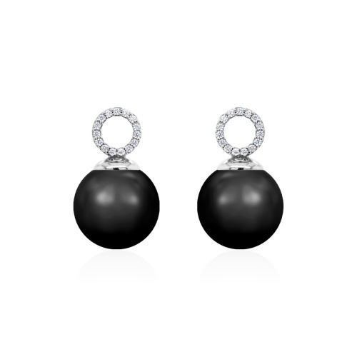 Sparkling Pearl charms Black 12mm