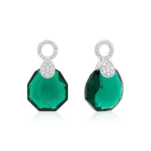 Large Pear Drop Earring charms Emerald