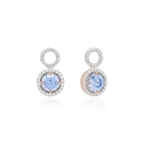 Pure Brilliance Earring Charms Rose gold-plated Prongs Fancy Lt Blue