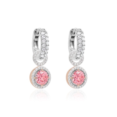 Pure Brilliance Earring Set Rose Gold-plated Prongs Fancy Pink