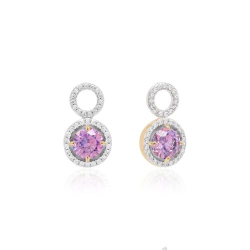 Pure Brilliance Earring Charms Yellow Gold-plated Prongs Fancy Purple