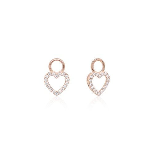 Petite Pavé Heart Earring Charms Rose gold-plated