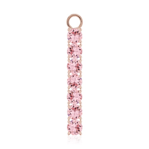 Tennis Charm Rose gold plated Lt Rose