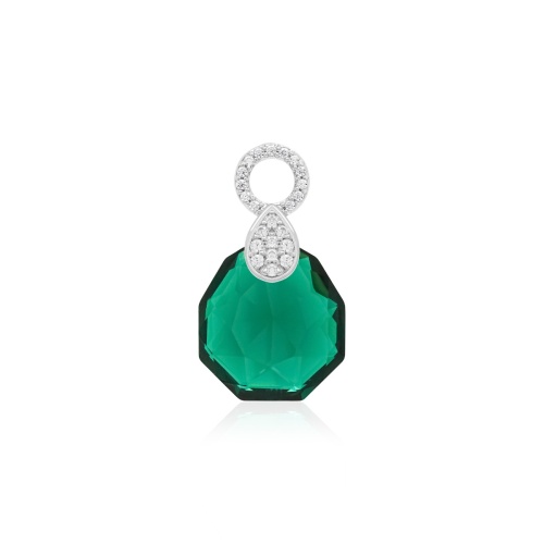 Large Pear Drop Necklace Charm Emerald