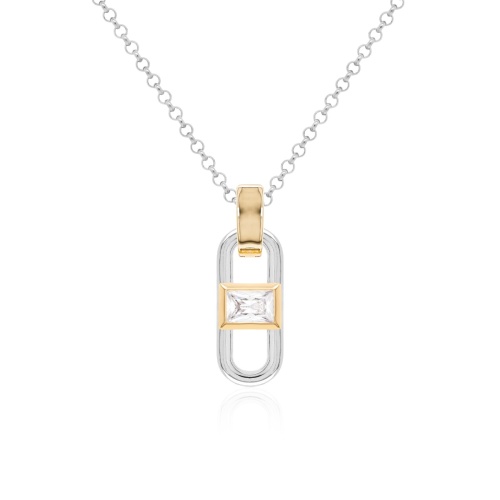 Fabulous Zirconia Link Necklace Yellow-gold plated