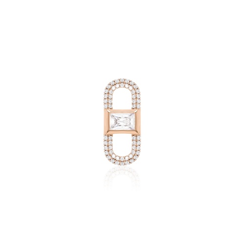 Fabulous Sparkling Zirconia Link Necklace charm Rose-gold plated