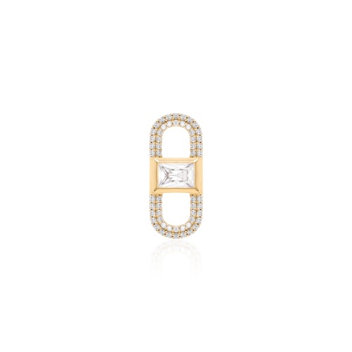 Fabulous Sparkling Zirconia Link Necklace charm Yellow-gold plated