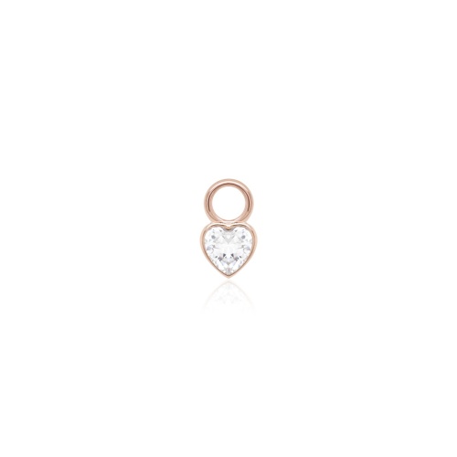 Zirconia Petite Heart Necklace Charm Rose gold-plated