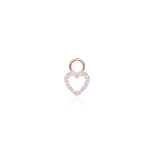 Petite Pavé Heart Necklace charm Rose gold-plated