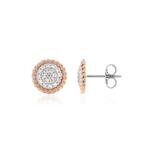 Pure Shine gold-plated stud earrings Rose gold-plated