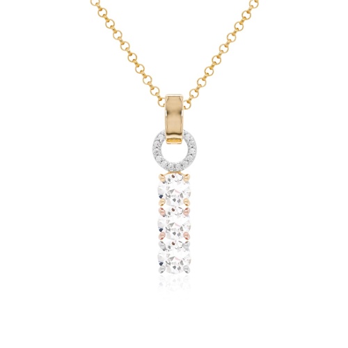 Tennis Trio MIX & Yellow gold-plated necklace set 
