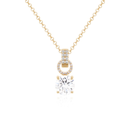 Charm Necklace Crystal Yellow gold-plated