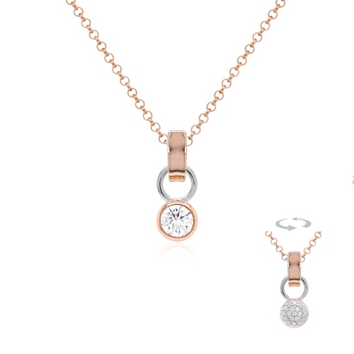 Tiny Necklace Set Crystal Rose gold-plated