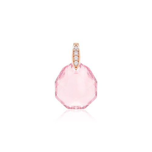 Light Rose Pear Drop pakabukas su rožiniu auksu dengta detale