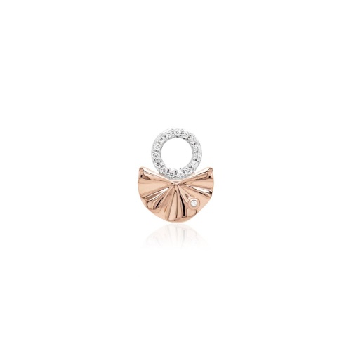 Gilded Wave Single Charm Rose gold-plated