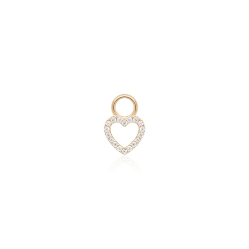 Petite Pavé Heart Necklace charm Yellow gold-plated