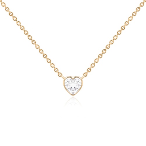 Zirconia Petite Heart necklace Yellow gold-plated