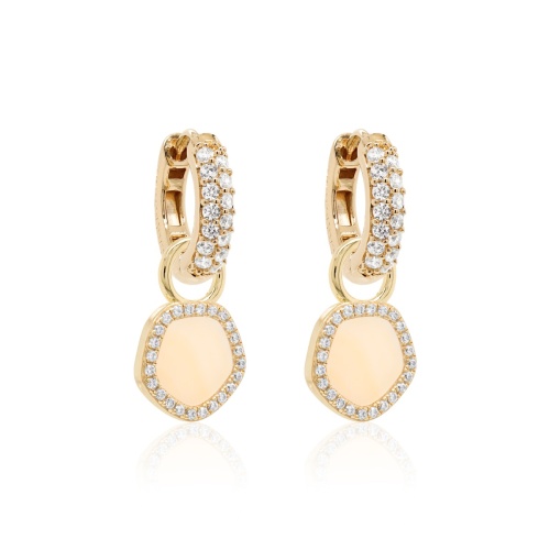 Classic MOP Pentagon Earring Set Yellow gold plated