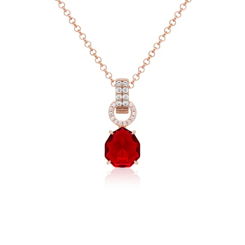 Sparkling Drop Necklace Set Rose gold-plated Scarlet Ignite