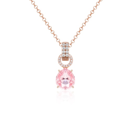 Sparkling Drop Necklace Set Rose gold-plated Light Rose