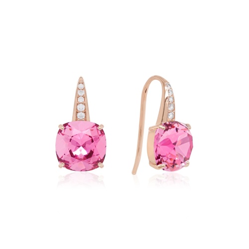 Brilliance Hook Earrings Rose gold-plated Dark Rose