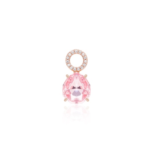 Sparkling Drop Single Charm Rose gold-plated Light Rose