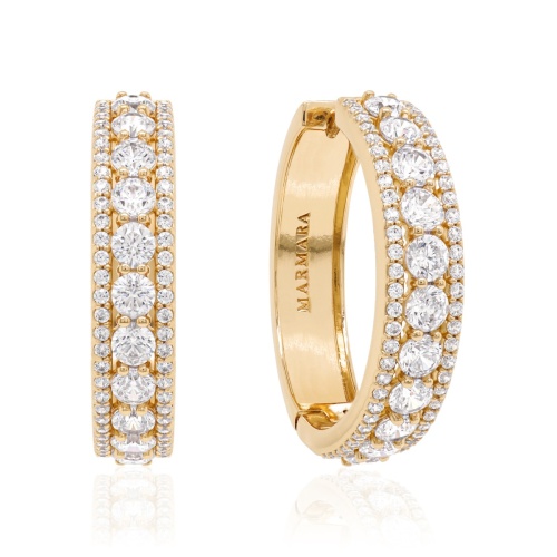 Majestic Hoop Earrings Yellow gold-plated