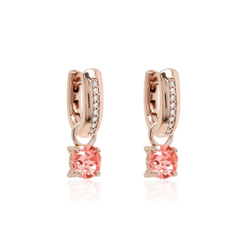 Mini Charm Rose Peach Earring set Rose gold-plated