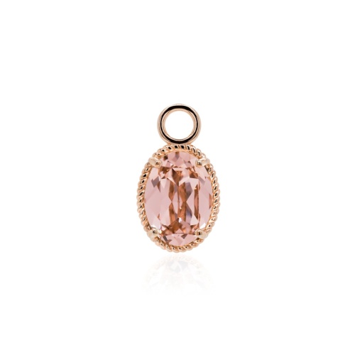 Oval Fancy Stone Vintage Rose Single Charm Rose gold-plated