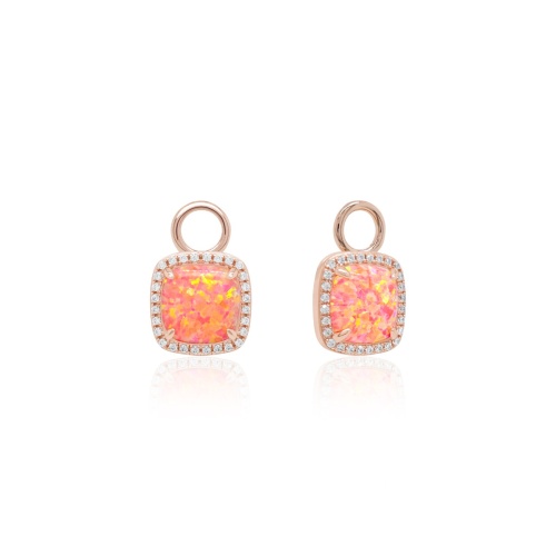 Fancy Opal Earring Charms Salmon Pink
