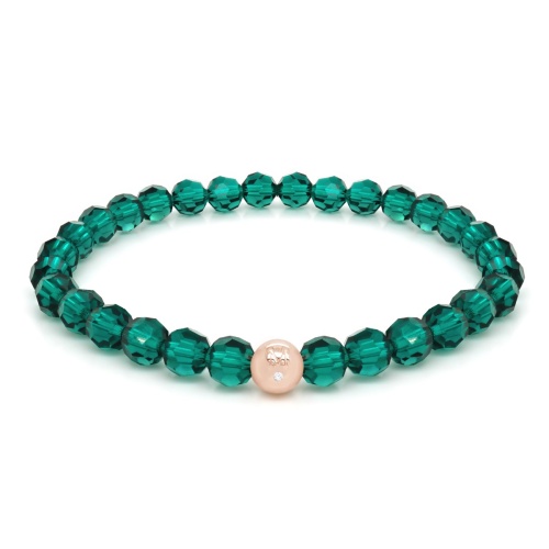 Marmara Icon Bead Bracelet Rose gold-plated Emerald