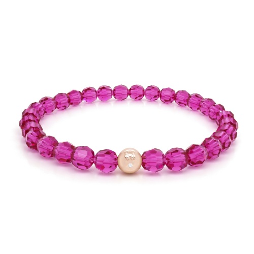 Marmara Icon Bead Bracelet Rose gold-plated Fucsia