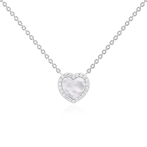 MOP Necklace Rhodium