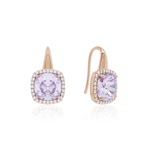 Vintage Hook Earrings Rose gold-plated Violet