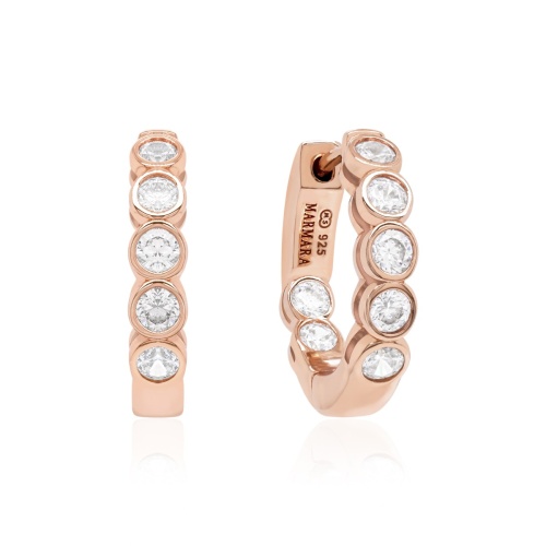 Bazel Base Earrings Rose gold-plated