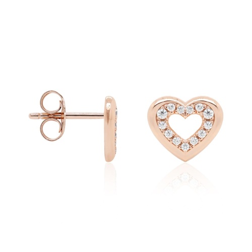 Amour stud earrings rose gold plated