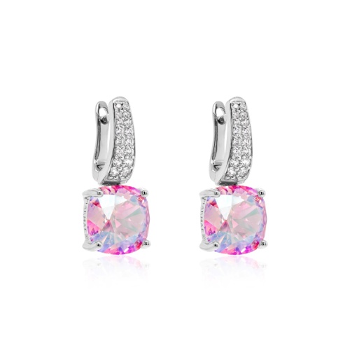 Fancy Stone Earrings Lt Rose Shimmer