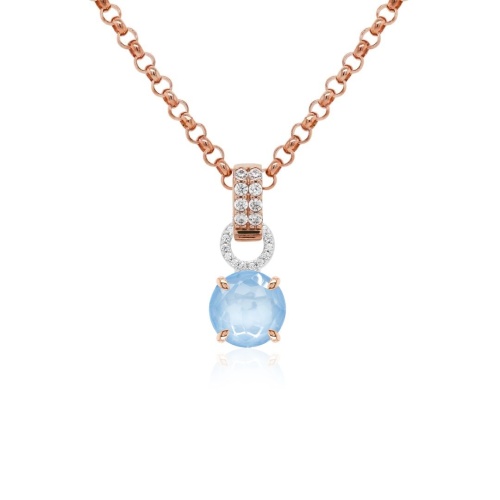 Sparkling Milky Necklace set Rose gold-plated Sky Ignite