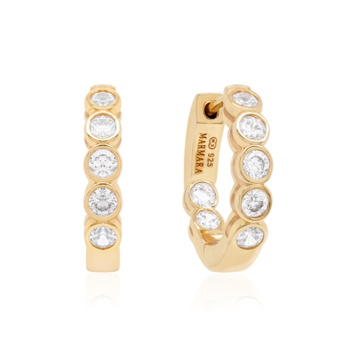 Bazel Base Earrings Yellow gold-plated