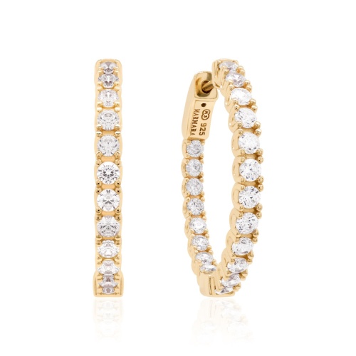 Tennis Earrings Yellow gold-plated