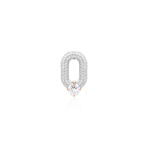 Oval Drop Link Necklace Charm Crystal