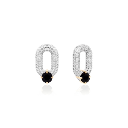 Oval Drop Link Charms Black