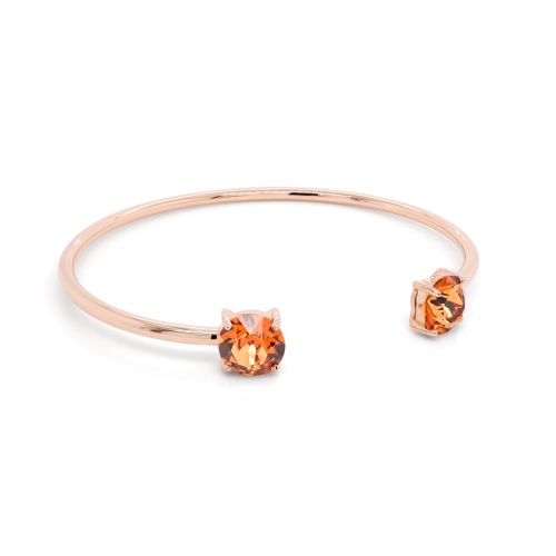 Round stone bangle bracelet LIGHT AMBER