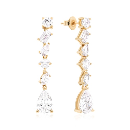 Ice Queens Drop Earrings Yellow Gold-plated