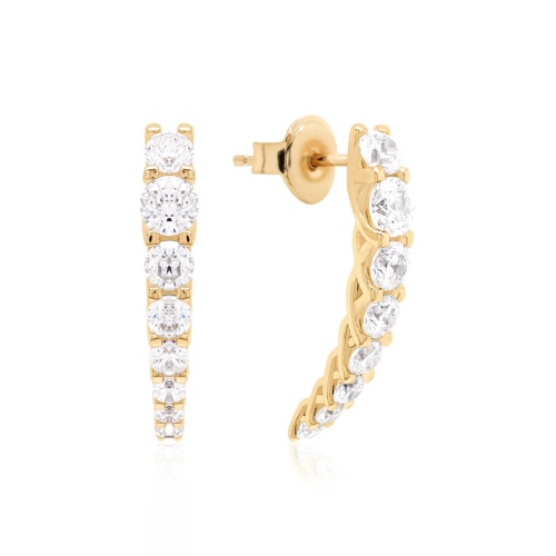 Frozen Drop Earrings Yellow Gold-plated