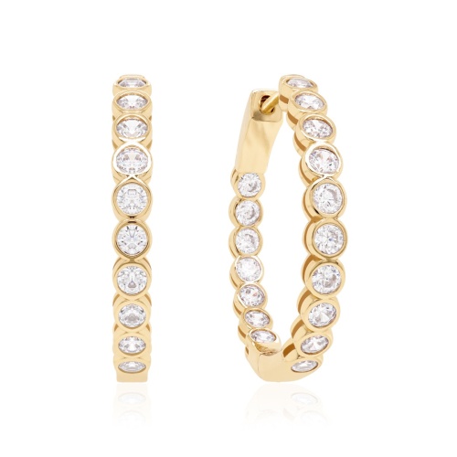 Large Bazel Hoops Yellow Gold-plated