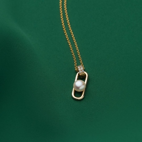 Fabulous Pearl Link Necklace Yellow-gold plated