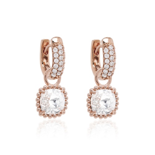 Bubbly Charm Earrings Crystal Rose Goldplated